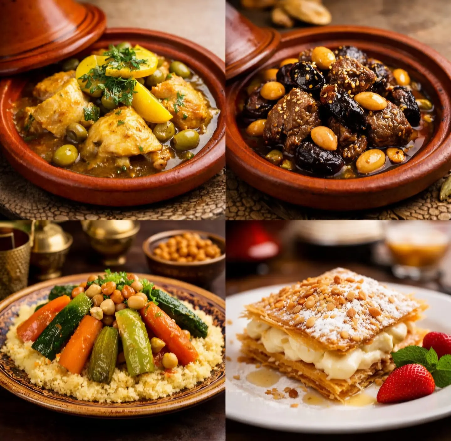 Présentation du Menu Tajine - Gastronomie marocaine chez Chez Ali Marrakech